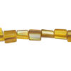 Mother-of-pearl shell 1pkg1, triangle tube bead 15 inch bright gold 7x6mm-12x9mm image number 0