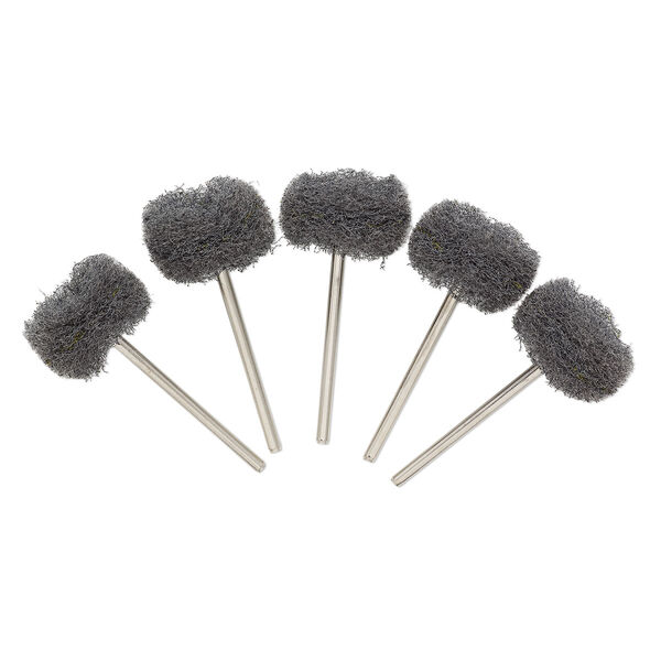 Fiber wheel, steel and nylon, black, fine, 1-3/4 inch with 3/32 inch mandrel diameter and 7/8 inch head. Sold per pkg of 5. image number 0