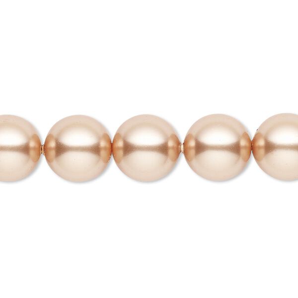 Pearl 25pk rose gold, Crystal Passions® 10mm round 5810 image number 0
