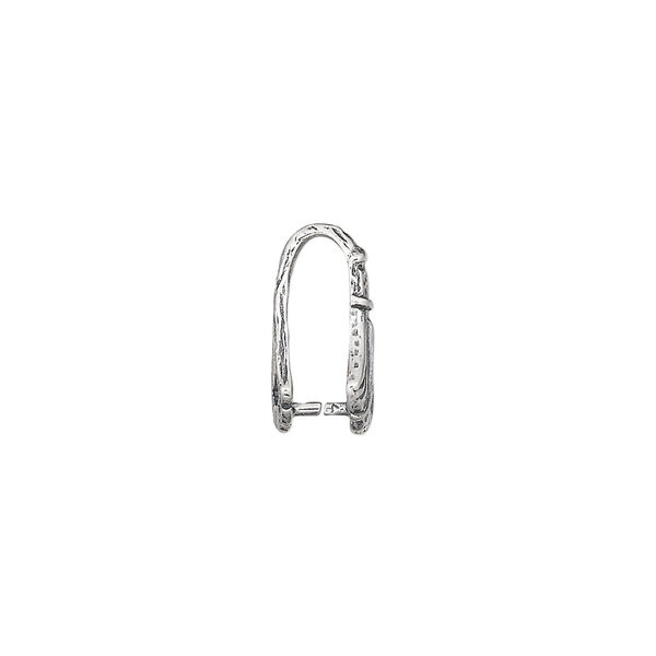 Bail, JBB Findings, ice-pick, antiqued sterling silver, 13x8mm fancy, 9mm grip length. Sold individually. image number 1