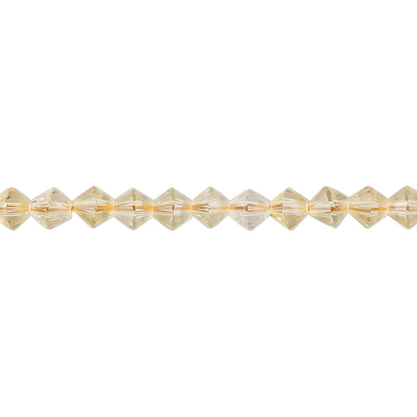 Bead, citrine (heated), 4mm faceted bicone, B grade, Mohs hardness 7. Sold per 16-inch strand. image number 0