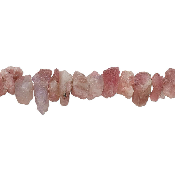 Bead, pink tourmaline (natural), medium to large rough chip, Mohs hardness 7 to 7-1/2. Sold per 8-inch strand, approximately 50-55 beads. image number 0