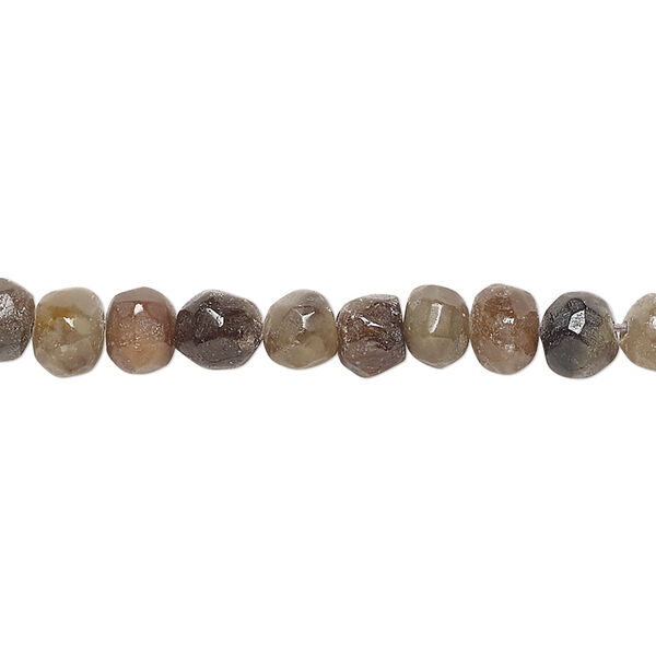Bead, multi-sapphire (heated), small hand-cut tumbled faceted pebble, Mohs hardness 9. Sold per 14-inch strand, approximately 80 beads. image number 0