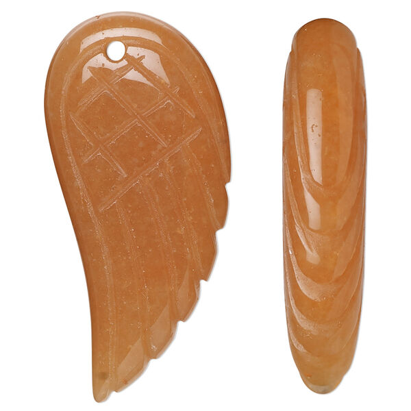 Focal 1pkg1 red aventurine, 38x18mm-40x19mm hand-cut wing B grade, natural image number 0