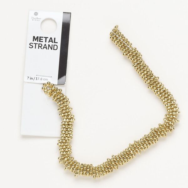 Bead, antique gold-finished "pewter" (zinc-based alloy), 8x2mm beaded rondelle. Sold per 7-inch strand, approximately 85 beads. image number 0