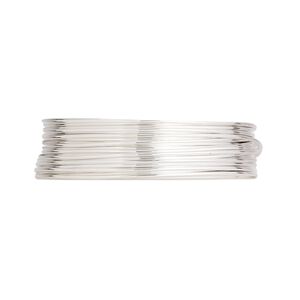 Wire, Argentium® silver, dead-soft, round, 22 gauge. Sold per pkg of 5 feet.