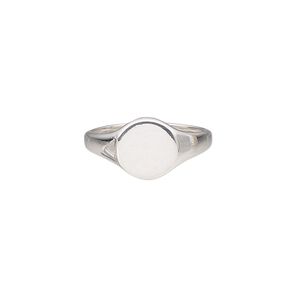 Ring, sterling silver, 10.5mm wide with 10.5mm flat round setting, size 9. Sold individually.