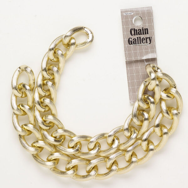 Chain aluminum 1pkg1 18.3mm textured curb, gold finish 18 inches image number 0