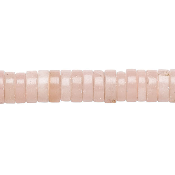 Bead 1pkg1 pink aragonite, 8x3mm heishi B grade, 15.5-16 inch waxed image number 0