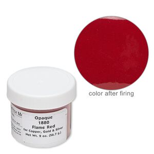 Enamel, Vitrearc©, pkg/2-ounce jar, opaque flame red, (1880).