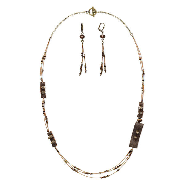 Necklace and earring set, One of a Kind Jewelry, 27 inches. Only one available. image number 0