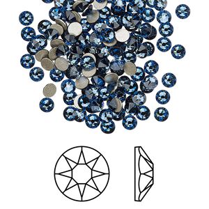 Flat back 144pk Montana foil back, Crystal Passions® 3-3.2mm rose round SS12 2088