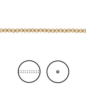 Pearl 1pkg100 royal gold, Crystal Passions® 2mm round 5810