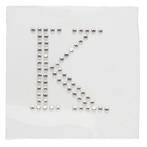 Iron-on transfer 1pk crystal clear, Preciosa Czech crystal 33.5x32mm "K" image number 0
