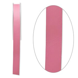 Cord, leather, pink, 16mm flat. Sold per 5-yard spool.