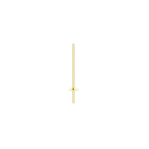 Head pin, 14Kt gold-filled, 24 gauge, 1/2 inch long, cup with peg. Sold per pkg of 4. image number 0