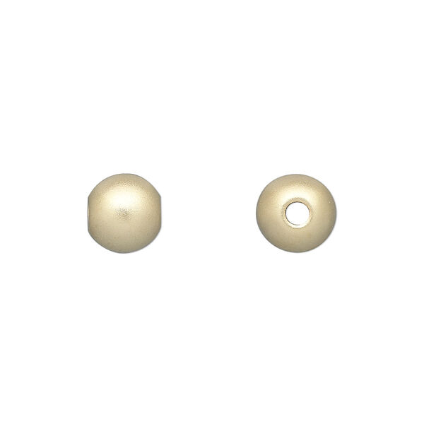 Bead, 14Kt gold-filled, 8mm satin round. Sold per pkg of 2. image number 0