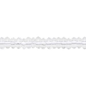 Quartz crystal 1pkg1, hand-cut rondelle bead natural 15.5 inch 6x3mm
