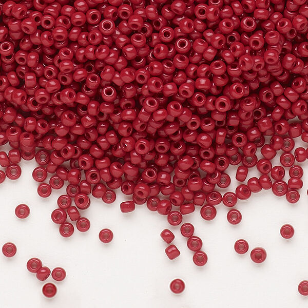 Seed bead, Dyna-Mites™, glass, pkg/1/2kg, #11 round, opaque brick red, (736 11/0 RR). image number 0