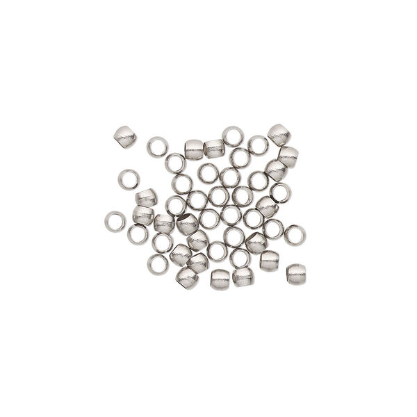 Crimp, stainless steel, 2mm round, 1.3mm inside diameter. Sold per pkg of 50. image number 0