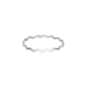 Ring, Create Compliments®, sterling silver, 2mm wide textured wavy, size 9. Sold individually.
