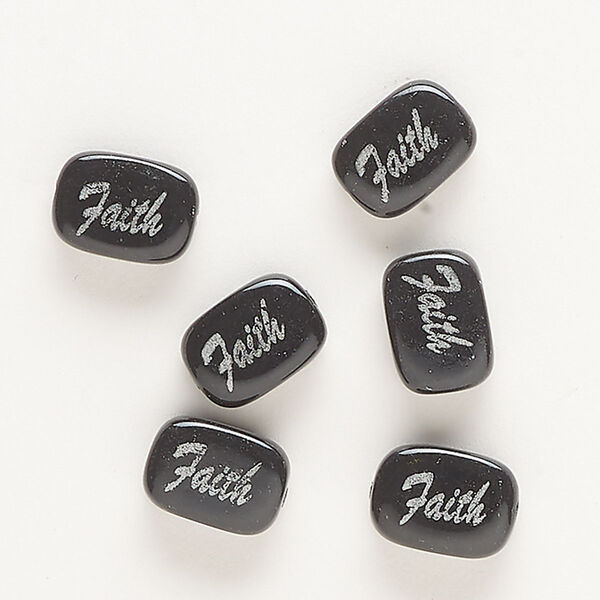 Mountain "jade" 1pkg10, flat double-sided "Faith" rectangle bead B grade, 14x10mm image number 0