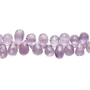 Amethyst 1pkg1, hand-cut top-drilled micro-faceted teardrop bead natural 8 inch 7x4mm-8x5mm