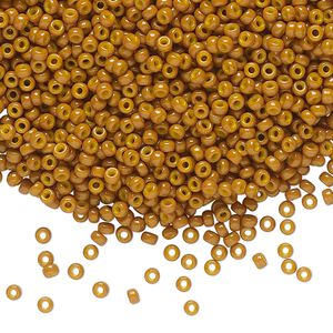 Seed bead, Miyuki, glass, pkg/25g, #11 rocaille, Duracoat® opaque outside dyed toast, (RR-4460).