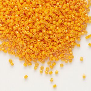 Seed bead, Delica®, glass, pkg/50g, #11 round, opaque squash (DB-0651).
