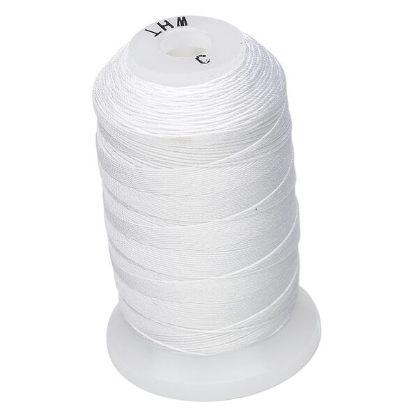 Thread, Purely Silk™, white, size C. Sold per 310-yard spool. image number 0