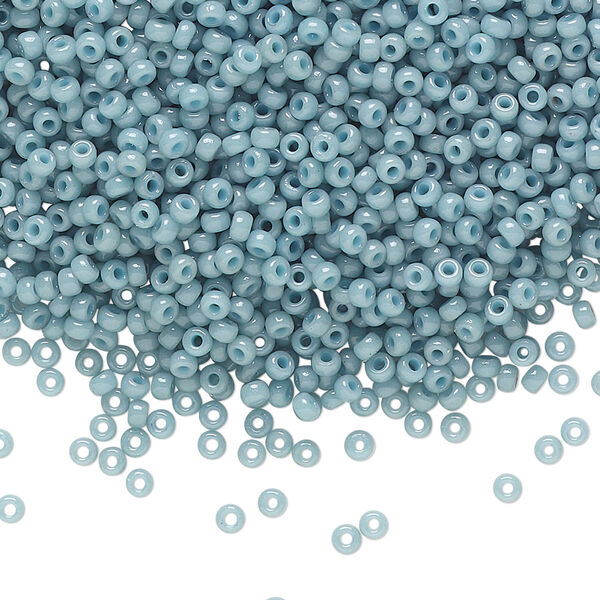 Seed bead, Miyuki, glass, pkg/25g, #11 rocaille, Duracoat® opaque outside dyed moody blue, (RR-4479). image number 0