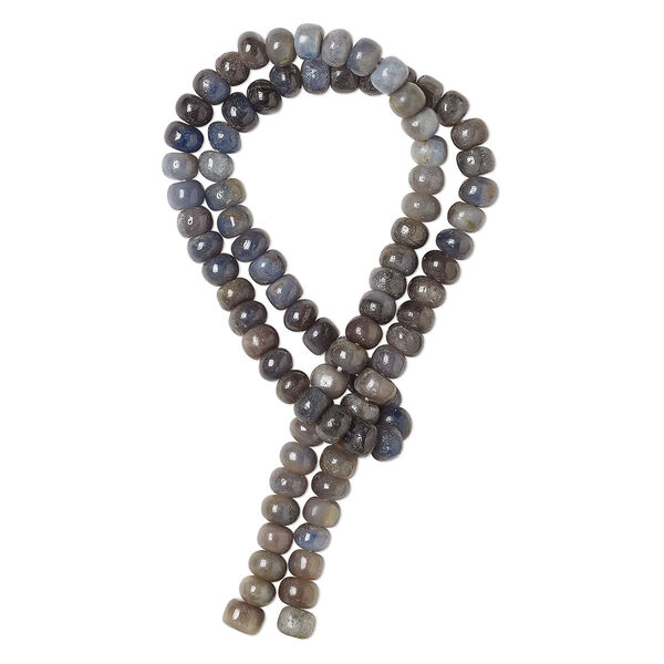 Blue sapphire / grey sapphire / brown sapphire 1pkg1, hand-cut rondelle / uneven round bead 14 inch 5x4mm / 5-6mm image number 0