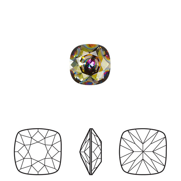 Fancy stone 6pk crystal peacock eye, Crystal Passions® 10mm cushion 4470 image number 0