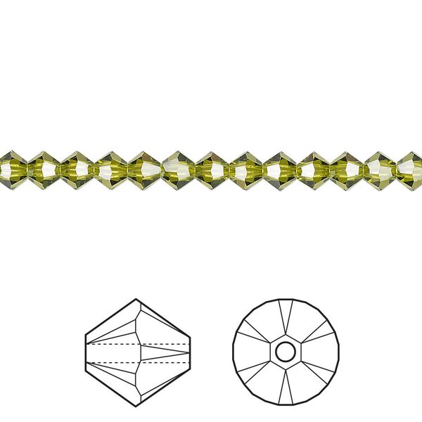 Bead 48pk olivine, Crystal Passions® 4mm bicone 5328 image number 0