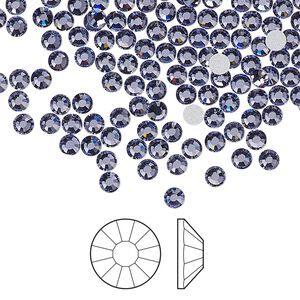 Flat back 144pk tanzanite foil back, Preciosa Viva 12® Czech crystal rhinestone 3-3.2mm chaton rose round SS12