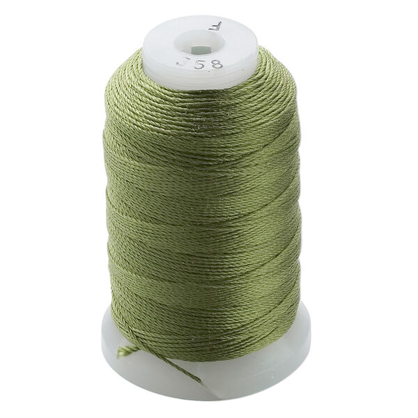Thread, Purely Silk™, bright green, size F. Sold per 140-yard spool. image number 0