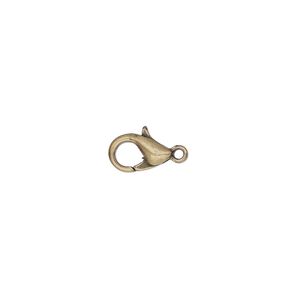 Clasp, lobster claw, antique gold-plated "pewter" (zinc-based alloy), 10x6mm. Sold per pkg of 100.