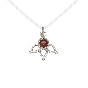 Garnet / sterling silver 1pkg1, antiqued drop natural 14.5x12.5mm