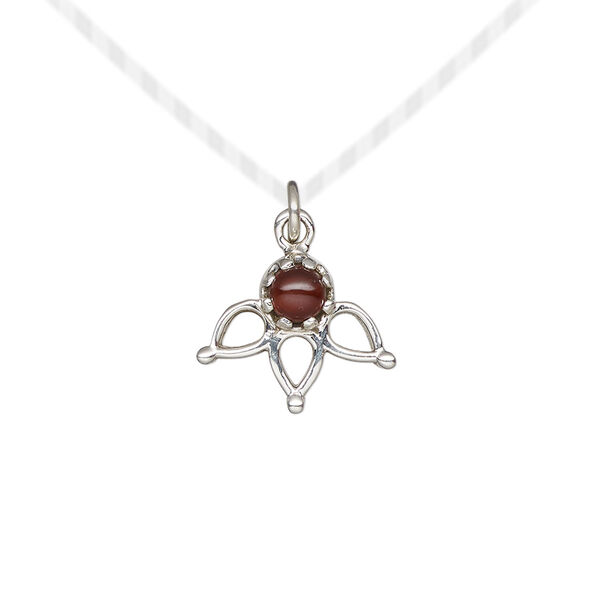 Garnet / sterling silver 1pkg1, antiqued drop natural 14.5x12.5mm image number 0