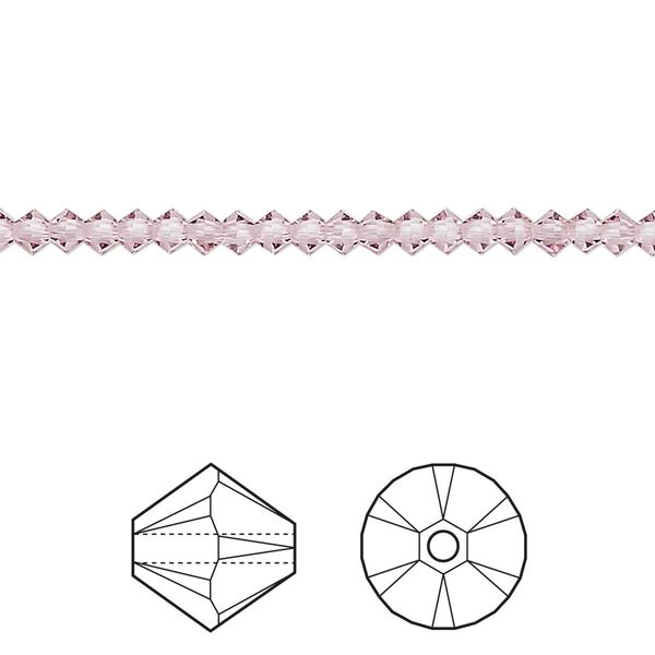 Bead 48pk light amethyst, Crystal Passions® 3mm bicone 5328 image number 0