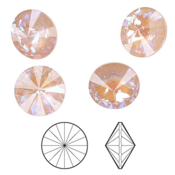 Chaton 4pk crystal dusty pink DeLite, Crystal Passions® 14mm rivoli 1122 image number 0