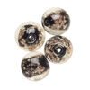 Bead, lampworked glass, black and glow-in-the-dark with gold glitter, 14mm round. Sold per pkg of 4. image number 0