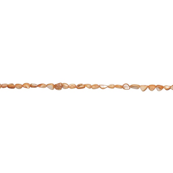 Mother-of-pearl shell 1pkg1, pebble bead 30 inch mix light orange small to large image number 1
