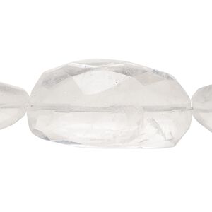 Quartz crystal 1pkg1, hand-faceted nugget bead natural 7 inch large to extra large
