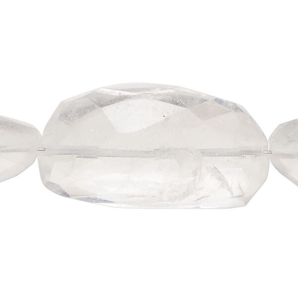 Quartz crystal 1pkg1, hand-faceted nugget bead natural 7 inch large to extra large image number 0