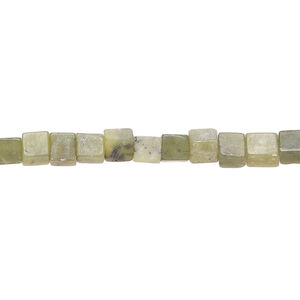 Serpentine 1pkg1, cube bead natural, 15 inch 4-5mm