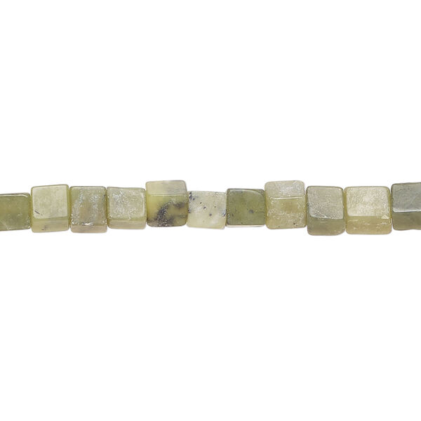 Serpentine 1pkg1, cube bead natural, 15 inch 4-5mm image number 0