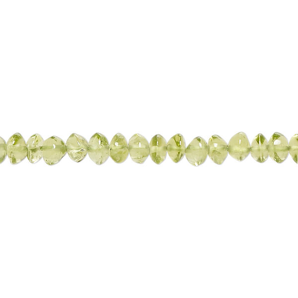 Peridot 1pkg1, hand-cut saucer bead natural C+ grade, 13 inch 4x2mm-5x4mm image number 0
