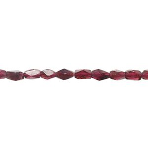 Garnet 1pkg1, hand-cut faceted brick bead 15.5-16 inch 5x3mm-7x4mm