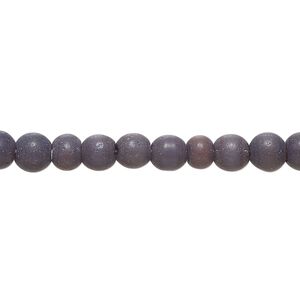 Bead, cat's eye glass (fiber optic glass), purple, 4-6mm round. Sold per 14-inch strand, approximately 77 beads.